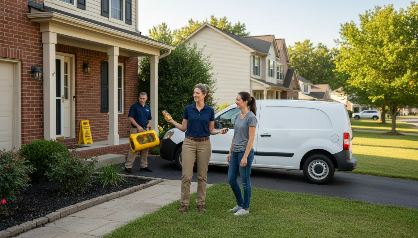Residential water damage restoration in Mapleton, IL